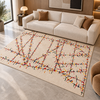 Tapis faits main en acrylique, écologiques, sûrs et durables, de style abstrait moderne et coloré, derniers modèles de designers, pour salon.