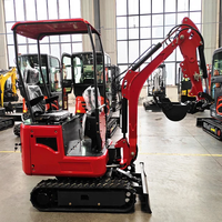 Mini-excavatrice de 1 tonne de haute qualité avec moteur Euro 5, pour l'aménagement paysager domestique, tout-terrain, micro-pelle, bras hydraulique agricole, petite pelle