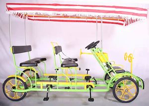 Hot Bán Khung Thép Song Song Xe Đạp 4 Bánh Xe Du Lịch Tham Quan Song Song Xe Đạp Surrey Xe Đạp - Product Image 4