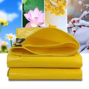 2m x 4m 600GSM 0.5MM PVC Jaune Bâche <span class=keywords><strong>Balcon</strong></span> Couverture Pluie Imperméable Extérieur Pare-<span class=keywords><strong>Soleil</strong></span> <span class=keywords><strong>Toile</strong></span> avec Filet - Product Image 2