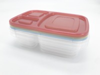 10 pièces en plastique à 3 compartiments boîte à lunch