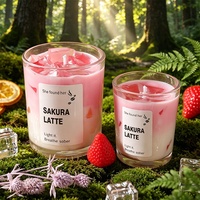 Handgefertigte Moderne Sojawachs-Kerze mit Matcha-Gelee und Eiskaffee-Aroma, Rauchfreie Romantische Duftkerze für Schlafzimmer