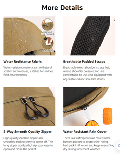 35L Camping Backpack Suitable for Mountaineering Outdoor Sports <b>Multiple</b> Compartments Men's Trekking Hiking Backpack - Product Image 4