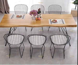 Tavolo da Pranzo <span class=keywords><strong>in</strong></span> <span class=keywords><strong>Legno</strong></span> Americano / Tavolo da Pranzo <span class=keywords><strong>in</strong></span> <span class=keywords><strong>Legno</strong></span> di Ferro Ciliegio/Quercia <span class=keywords><strong>con</strong></span> Gambe <span class=keywords><strong>in</strong></span> Metallo - Product Image 5
