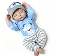 Reborn-Babypuppe, 17 Zoll, weiche Vinyl-Begleitpuppe für Kinder, Geburtstagsgeschenk, waschbare, wechselbare Kleidung, handbemalte Mädchenpuppe