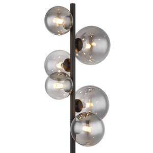 <span class=keywords><strong>Lampe</strong></span> sur pied en <span class=keywords><strong>verre</strong></span> <span class=keywords><strong>fumé</strong></span> et métal au design moderne et luxueux, 3000K, 155cm, 6 ampoules, <span class=keywords><strong>à</strong></span> vendre - Product Image 2