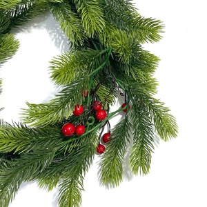 Guirnalda artificial de pino navideño con bayas rojas de 180 cm, decoración de plástico para escaparates navideños - Product Image 4