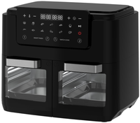 Freidora de Aire Anbolife de 12L con Doble Cesta, 2400W, Doble Zona, Pantalla Táctil Digital, Sin Aceite, 12 Ajustes Preestablecidos, Smart Finish Match Cook