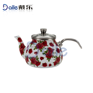 다일 좋은 품질 에나멜 휘파람 주전자 로즈 플라워 에나멜 차 주전자 데칼 포함 - Product Image 2