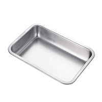 Bassin de stockage rectangulaire en acier inoxydable Yolecen avec plaque carrée à fond plat épaissi pour plats de litière de légumes Buffet