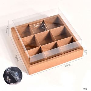 Jiugongge <b>Hot</b> Pot & Barbecue Kraft Paper Takeaway <b>Box</b> Disposable <b>Lunch</b> <b>Box</b> with Transparent Foil Creative Packaging for Sushi - Product Image 3