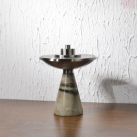 Brûleur d'encens de luxe en marbre, brûleur de Bakhoor en pierre naturelle, porte-encens arabe Mubkhar pour la décoration de la maison pendant le Ramadan