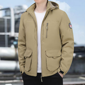 Chaqueta de exterior con logotipo personalizado, chaqueta acolchada de algodón para hombre, ropa de montañismo acolchada con terciopelo para otoño e invierno, resistente al viento. - Product Image 4