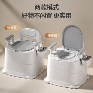 ห้องน้ำเคลื่อนที่สำหรับผู้สูงอายุ ขนาดกว้าง 40 ซม. เก้าอี้นั่งถ่ายในร่มพร้อมฝาปิดและถังขยะสำหรับใช้ในบ้าน - Product Image 3