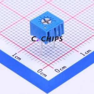 ตัวต้านทาน/โพเทนชิโอมิเตอร์แบบปรับ3362P-1-502LF ได้ (THT)-3P, ตัวต้านทาน7x6.6มม. 5Kohm 10% 500 100mw /℃ - Product Image 1