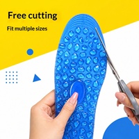 Semelle Intégrale en Gel TPE Motif Fleur – Coupe Avant-Arrière avec Picots Granulaires en Relief pour Massage de la Plante du Pied, Absorption des Chocs, Confort et Soulagement de la Douleur