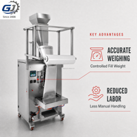 Machine d'emballage automatique pneumatique à tête unique 100-5000g en acier inoxydable pour le remplissage et la scellure de granulés et de snacks avec emballage en bois