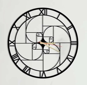 Horloge murale en métal Art déco traditionnel antique de conception unique Horloge murale moderne extérieure à aiguille à quartz Jardin Faux pierre Fer Alarme - Product Image 3