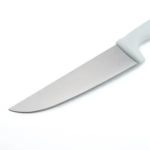 Couteau de boucher/chef à lame droite en acier inoxydable poli au laser de 8 pouces, manche en plastique, ambidextre, durable, multi-usages - Product Image 2