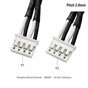 2,00 mm pitch 4-pins connector 4-aderige draad zwart PVC met krimpkous 580 mm/1,90 ft voor interne signaalbedrading van consumentenelektronica - Product Image 3