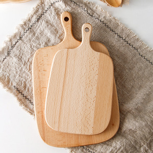 Gran oferta, tabla de cortar de haya con asa, tablas de cortar de madera maciza, bandeja para servir pan de cocina, Pizza, fruta - Product Image 4