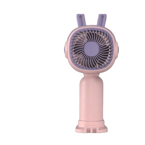 พัดลมพกพาพร้อมหูสัตว์และสายคล้องมือ พัดลมมือถือแบบชาร์จไฟได้ พัดลมพกพาขนาดเล็กน่ารัก ชาร์จผ่าน USB - Product Image 1