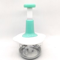 Mini hachoir manuel en plastique PP pour fruits et légumes, lame en acier inoxydable, portable, facile à nettoyer, 1 pièce, directement de l'usine