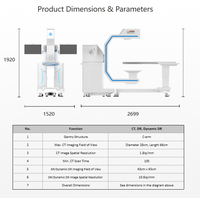 Système de tomodensitométrie informatisée pour animaux, TDM multifonctionnel pour animaux de compagnie, compatible DR, modes TDM dynamiques DR, bras en C, matériau en acier