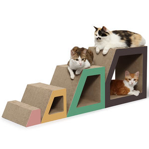 4-in-1 pohon kucing dalam ruangan, desain dua sisi 4-in-1 pohon Scratcher kayu <span class=keywords><strong>Cat</strong></span>-Grabber kolom Scratcher tahan aus fitur Bearing beban - Product Image 2