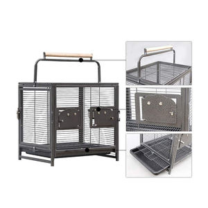 25 Inch Kleine Papegaaien Kanaries Draagbare Vogel Reisdrager Kooi Met Handvat Houten Baars - Product Image 2