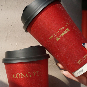 Gobelet en papier nacré jetable avec logo personnalisé estampage à chaud 8 à 22oz tasses à café avec couvercle - Product Image 3