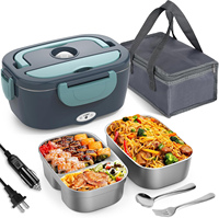 Lonchera Eléctrica Portátil en Oferta, Calentador de Alimentos 220v/110v/12v/24v, Lonchera Eléctrica