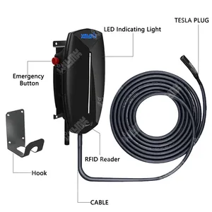 Factory Price Electric Car 7kw 11kw EV Tesla Charger Tesla Wall-mounted Nacs Charging Stations