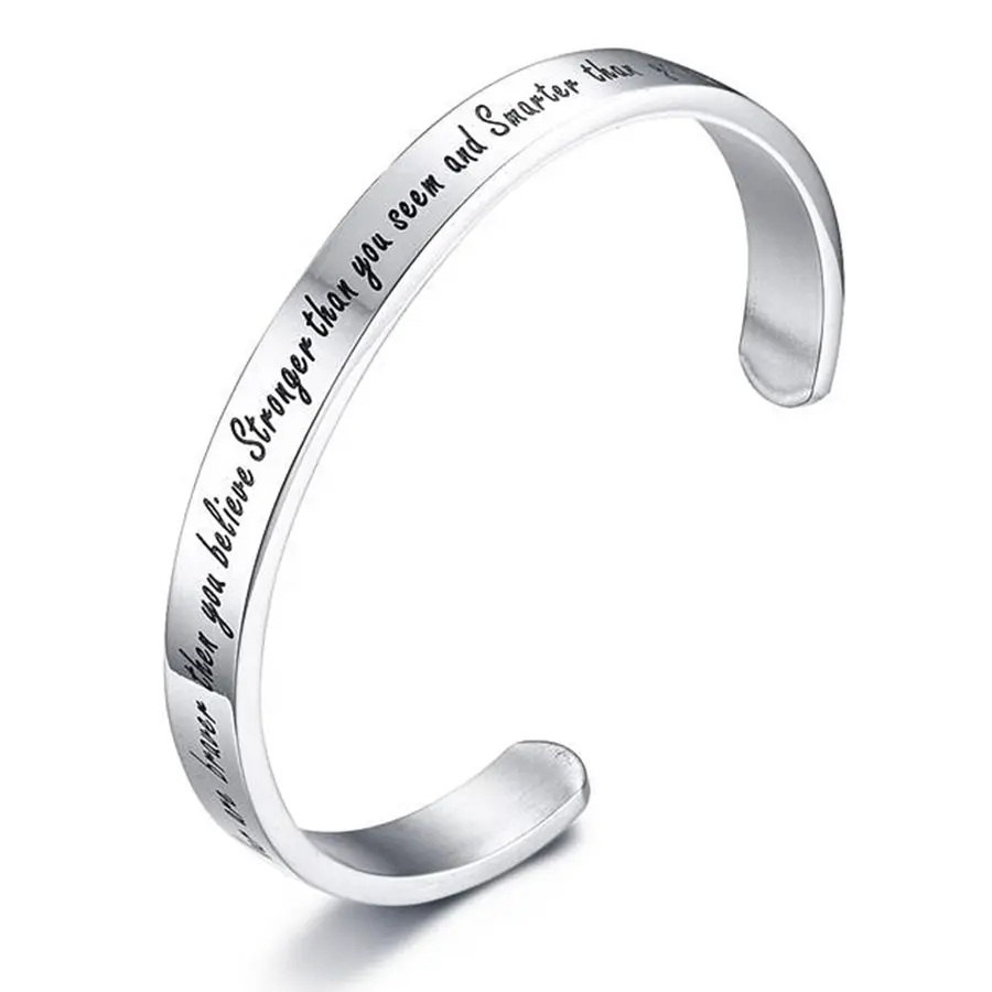 Khắc Id Trang Sức Mắt Cá Chân Man Woman Bangle 316l Vòng Đeo Tay Bằng Thép Không Gỉ