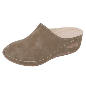 Chaussons mules décontractés pour femme, collection Automne Hiver 2026, grande taille, à bout fermé, à enfiler, à semelle compensée, doublés polaire, pour la maison - Product Image 5