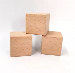 Décoration - Cubes de bois de 4 cm, blocs de bois de hêtre bien polis, blocs de bois naturel Echo, blocs de construction DIY - Product Image 3