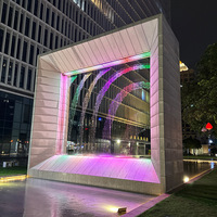 Cascade murale graphique de fontaine d'écran d'eau numérique extérieure 2025 avec conception murale graphique