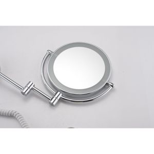 Espejo de tocador de maquillaje de dos caras con montaje en pared LED DB de 8 pulgadas, enchufe de aumento 1X/3X, acabado de extensión de 360 grados - Product Image 2