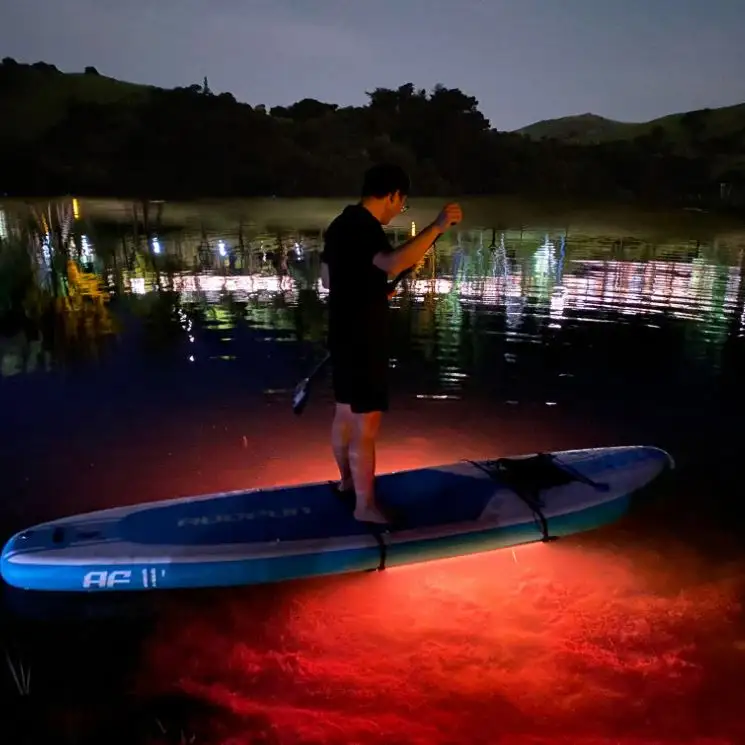 Benutzer definierte Logo sup LED-Leuchten Stand Up Surf board Glas Durchsichtiges Paddle sup Board