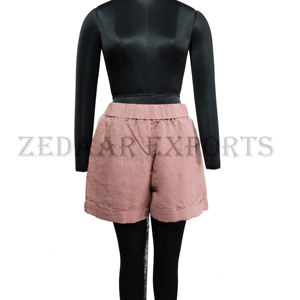 Pantalones cortos de lino de alta calidad para mujer, niña, dama, últimas tendencias, vacaciones, playa, pantalones cortos, logotipo personalizado, moq bajo - Product Image 1