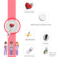 Bestom quantité minimale de commande 100 pièces 32mm Silicone infirmière accessoires cadeau carte d'identité Badge bobine rétractable, coeurs forme stéthoscope porte-Badge