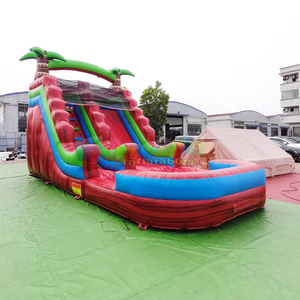 Commercial grade kids party toboggan gonflable jumping <b>house</b> tropical <b>inflatable</b> water slide with pool - Product Image 3
