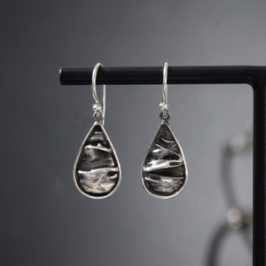 Pendientes de Plata de Ley 925 con Diseño Minimalista, Joyería Fina Informal para Bodas y Fiestas, con Textura, Regalo de Lujo Único para Mujer - Product Image 3