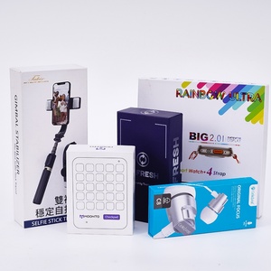 Boîte cadeau en papier avec couvercle et base personnalisés, boîte rigide noire en carton, emballage pour accessoires de téléphone - Product Image 6