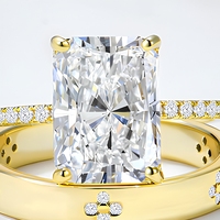 Ensemble de bagues en argent sterling 925 avec zircone, plaqué or, alliance de mariage et de fiançailles pour femmes, style géométrique européen et américain
