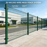 Clôture en panneaux de grillage soudé 3D, clôture périmétrique anti-escalade à pliage en V, clôture métallique galvanisée à chaud et revêtue de PVC