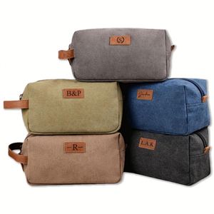 Sac personnalisé pour hommes et femmes, pochette de toilette en toile, trousse de toilette suspendue, accessoires de voyage - Product Image 5