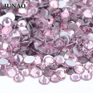 Junao ชุดเดรสไรน์สโตนทรงกลม120สี SS20พลอยเทียมด้านหลังเรียบพลอยเทียมกระเป๋าใบใหญ่2023สำหรับไปงานปาร์ตี้ - Product Image 4