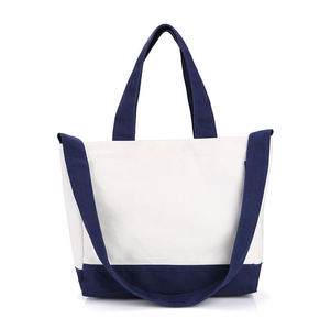 Customized Zipper Canvas Handbag for Women Canvas Shopping <b>Bag</b> with Customizable Logo - Product Image 4