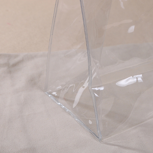 PVC 투명 창 투명 꽃집 핸들 활 리본 투명 플라스틱 선물 포장 가방 사용자 정의 로고 웨딩 - Product Image 4